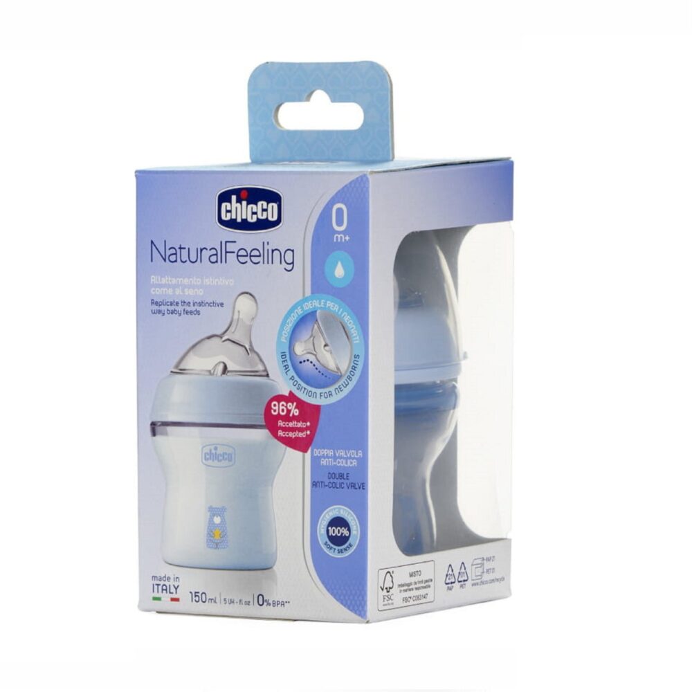 Chicco Natural Filling Plastic Bottle 150 Ml + 0 Month Milky Transparent - Image 3