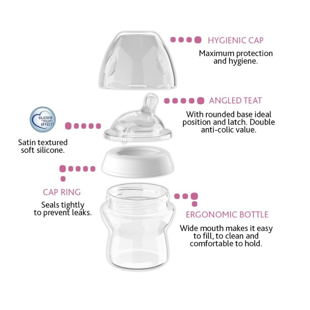 Chicco Natural Filling Plastic Bottle 250 Ml + 2 Months Transparent Rose - Image 5