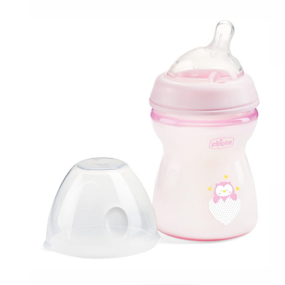 Chicco Natural Filling Plastic Bottle 250 Ml + 2 Months Transparent Rose - Image 3