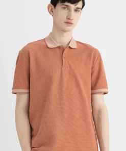 Defacto Regular Fit Polo T-Shirt Rust Orange 10 Rust Orange Polo T-Shirt by Defacto