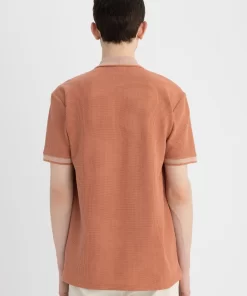 Defacto Regular Fit Polo T-Shirt Rust Orange 13 Rust Orange Polo T-Shirt by Defacto