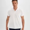 Defacto Regular Fit Zipper Polo T-Shirt White 2 White Polo T-Shirt by Defacto