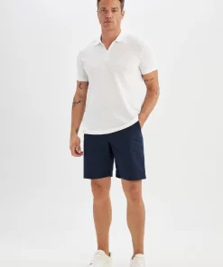 Defacto Regular Fit Zipper Polo T-Shirt White 8 White Polo T-Shirt by Defacto