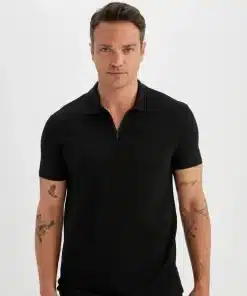 Black Polo T-Shirt by Defacto